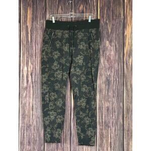 Athleta Jogger Pants Womens 12 Olive Green Trekkie North Floral Terra Firma